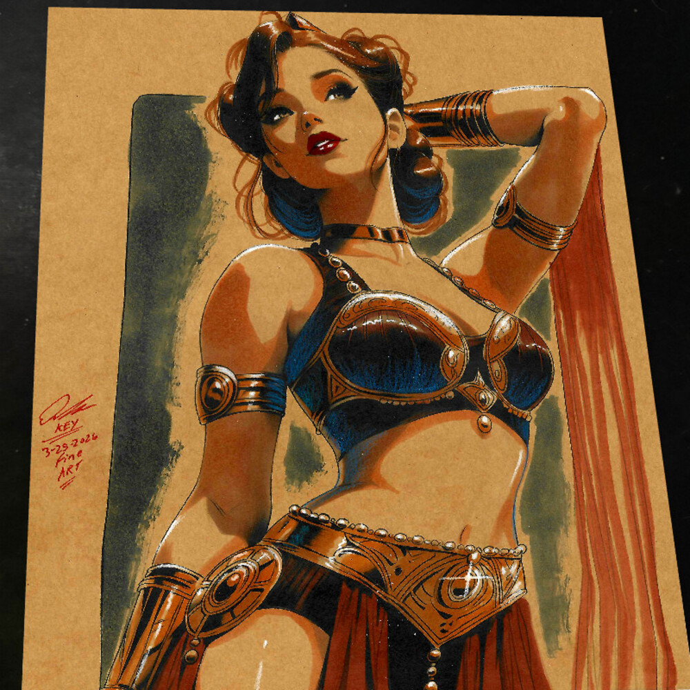 Princess Leia Art Print Signed 8.5x11 | Art by Keyeske
